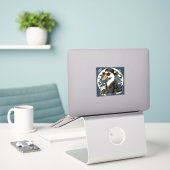 Cool Duck Terug naar School Small Size Sticker (Laptop op bureau)
