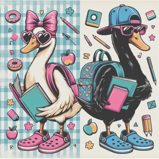 Cool Ducks terug naar school Sticker (Voorkant)