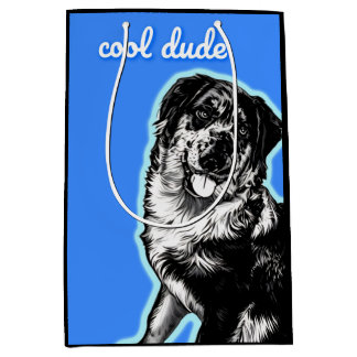 Cool Dude Australian Shephard  Gift Bag Medium Cadeauzakje