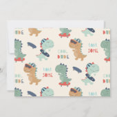 Cool Dude Dinosaurus Jongens Verjaardagsfeest Kaart (Achterkant)