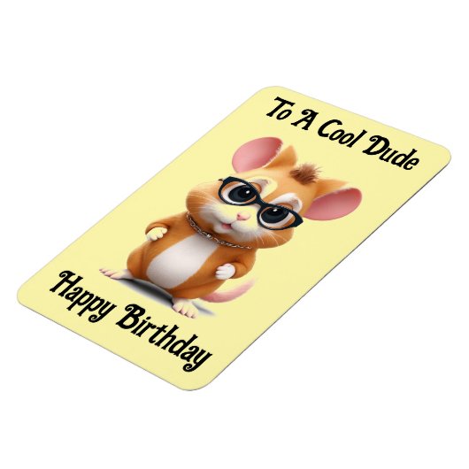 Cool Dude Hamster Flexibele Fotomagneet Magneet (Linkerzijde)