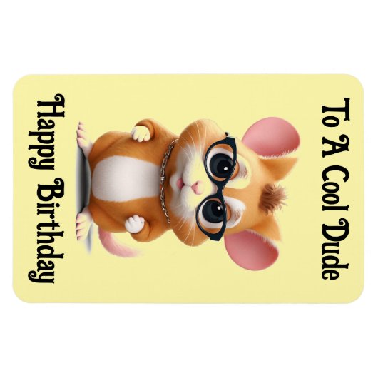 Cool Dude Hamster Flexibele Fotomagneet Magneet (Horizontaal)