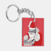 Cool Dude Old Skool Eighties Christmas DJ Sleutelhanger (Voorkant Links)