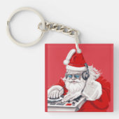Cool Dude Old Skool Eighties Christmas DJ Sleutelhanger (Voorkant)