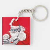 Cool Dude Old Skool Eighties Christmas DJ Sleutelhanger (Achterkant)