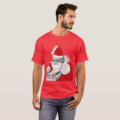 Cool Dude Old Skool Eighties Christmas DJ T-shirt (Voorkant volledig)