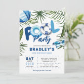 Cool Dude Pool Party Boy Verjaardag Kaart (Staand voorkant)