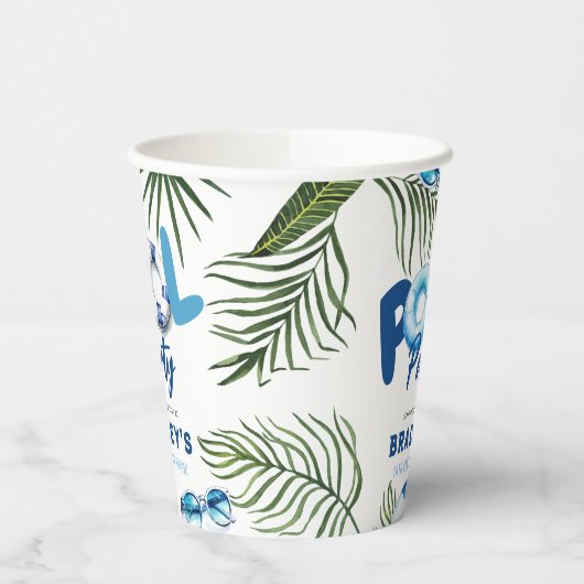 Cool Dude Pool Party Boy Verjaardag Papieren Bekers (Links)