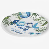 Cool Dude Pool Party Boy Verjaardag Papieren Bordje (Gekanteld)