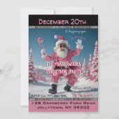 Cool Dude Roze Zonnige Kerstman Kerstfeest Kaart (Voorkant)