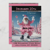 Cool Dude Roze Zonnige Kerstman Kerstfeest Kaart (Voorkant / Achterkant)