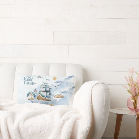 Cool dude schip in de oceaan aanpasbaar kussen (Bank)
