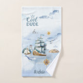 Cool Dude Ship in the Ocean  Bad Handdoek (Handdoek)