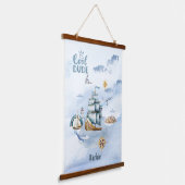 Cool Dude Ship in the Ocean Hangend Wandkleed (Gebogen)