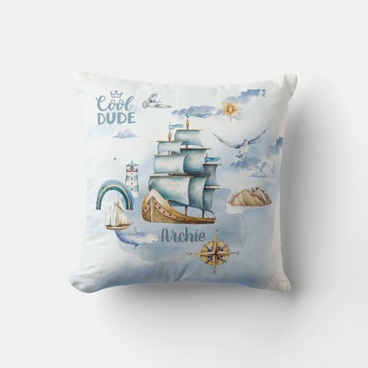 Cool Dude Ship in the Ocean  Kussen (Voorkant)