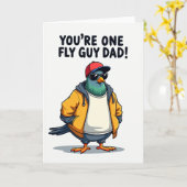 Cool Duif Vaderdag Kaart (Gele Bloem)
