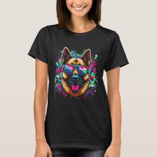 Cool Duitse Herder hond Graffiti Art Style Christ T-shirt