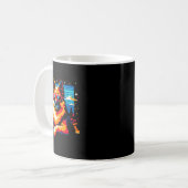 Cool Duitse Herder Hond Pixel Art Style Kerstmis Koffiemok (Voorkant links)