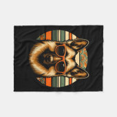 Cool Duitse Herder Hond Retro Art Style Kerstmis Fleece Deken (Voorkant (Horizontaal))