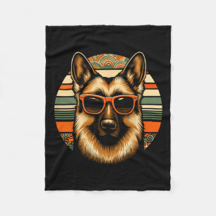 Cool Duitse Herder Hond Retro Art Style Kerstmis Fleece Deken
