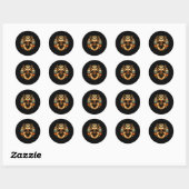 Cool Duitse Herder Hond Retro Art Style Kerstmis Ronde Sticker (Vel)