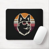 Cool Duitse Herder hond Retro Sunset Art Style CH Muismat (Met muis)