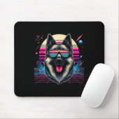 Cool Duitse Herder hond Retrofuturisme Art Style C Muismat (Met muis)