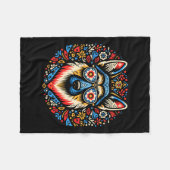 Cool Duitse Herder Hond Volkskunst Stijl Kerstmis Fleece Deken (Voorkant (Horizontaal))