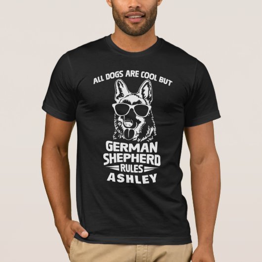 Cool Duitse Herder Regel Hond T-shirt (Voorkant)