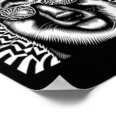 Cool Duitse herdershond op Art Style Kerstmis 1 Poster (Hoek)