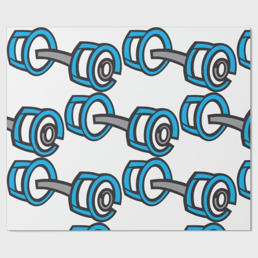 Cool Dumbbell Fitness Blauw en Grijs Gym Graphic Cadeaupapier (Vlak)