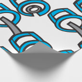 Cool Dumbbell Fitness Blauw en Grijs Gym Graphic Cadeaupapier