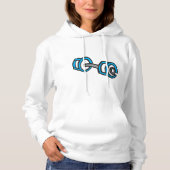 Cool Dumbbell Fitness Blauw en Grijs Gym Graphic Hoodie (Voorkant)