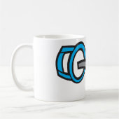 Cool Dumbbell Fitness Blauw en Grijs Gym Graphic Koffiemok (Links)