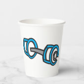 Cool Dumbbell Fitness Blauw en Grijs Gym Graphic Papieren Bekers (Voorkant)
