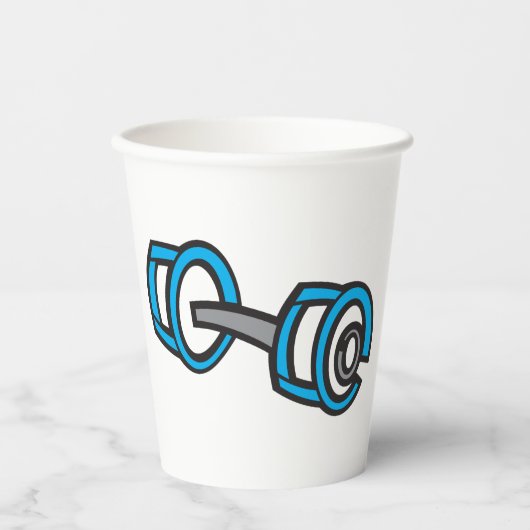 Cool Dumbbell Fitness Blauw en Grijs Gym Graphic Papieren Bekers (Voorkant)