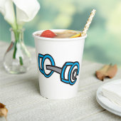 Cool Dumbbell Fitness Blauw en Grijs Gym Graphic Papieren Bekers