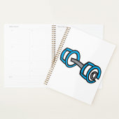 Cool Dumbbell Fitness Blauw en Grijs Gym Graphic Planner