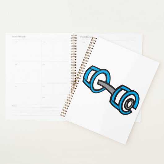 Cool Dumbbell Fitness Blauw en Grijs Gym Graphic Planner (Display)