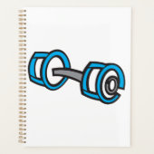 Cool Dumbbell Fitness Blauw en Grijs Gym Graphic Planner (Voorkant)