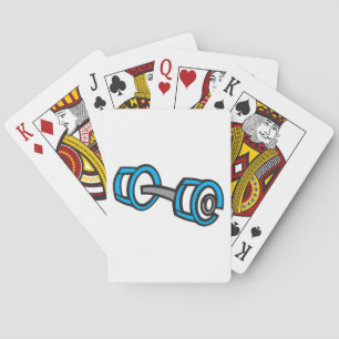 Cool Dumbbell Fitness Blauw en Grijs Gym Graphic Pokerkaarten