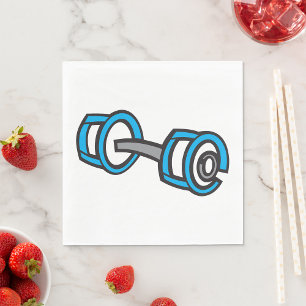 Cool Dumbbell Fitness Blauw en Grijs Gym Graphic Servet
