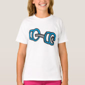 Cool Dumbbell Fitness Blauw en Grijs Gym Graphic T-shirt (Voorkant)