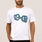 Cool Dumbbell Fitness Blauw en Grijs Gym Graphic T-shirt (Voorkant)