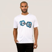Cool Dumbbell Fitness Blauw en Grijs Gym Graphic T-shirt (Voorkant volledig)
