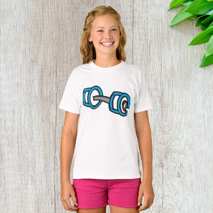 Cool Dumbbell Fitness Blauw en Grijs Gym Graphic T-shirt
