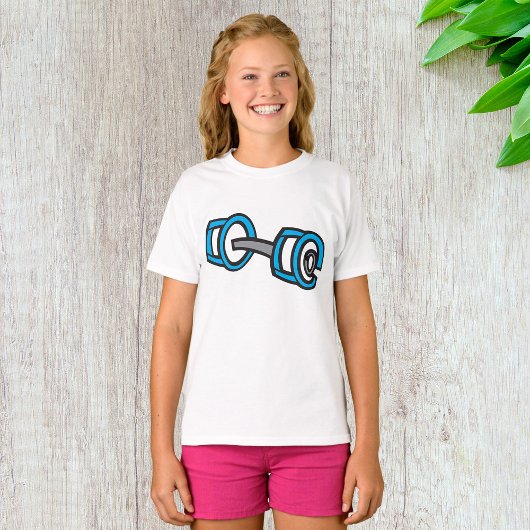 Cool Dumbbell Fitness Blauw en Grijs Gym Graphic T-shirt