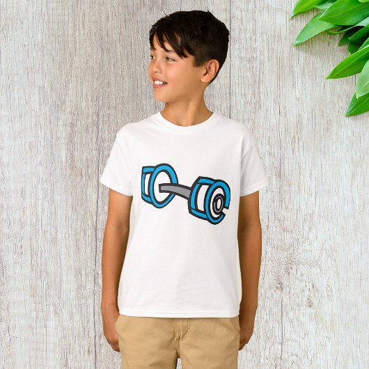 Cool Dumbbell Fitness Blauw en Grijs Gym Graphic T-shirt