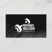 Cool Dumbbell Logo Personal Trainer Visitekaartje (Voorkant)