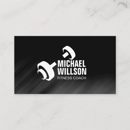 Cool Dumbbell Logo Personal Trainer Visitekaartje (Voorkant)